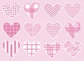 Valentine`s abstraction hearts stickers printable